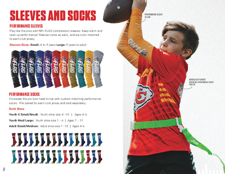 NFL FLAG Jersey Sizes Chart